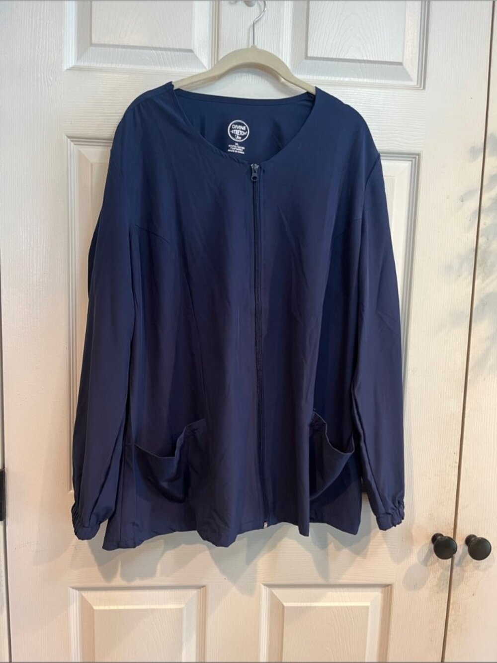 Divine Stretch by JDM Uniforms Navy Zip-Front Lightweight Jacket